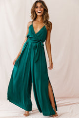 Miso Wide-Leg Cami Jumpsuit Forest Green