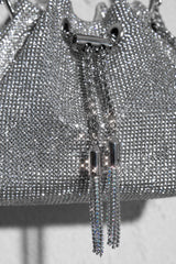 Hannah Diamante Bucket Bag Silver