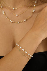 Tinsley Double Strand Bracelet Gold/Pearl