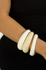 Vionne Irregular Bangles Acrylic Ivory
