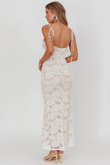 Melting Lace Maxi Dress White