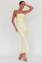 City Of Stars Strapless Maxi Dress Butter