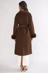 Zannora Faux Fur Coat Chocolate