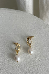First Love Pearl Drop Earrings Gold