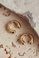 Chiara Half Hoop Stud Earrings Gold