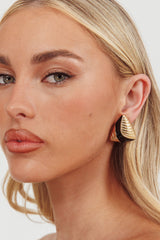 Beverly Triangle Earrings Gold/Black