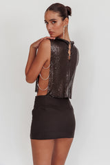 Breakdance Metal Mesh Top Black