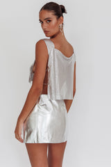 Breakdance Metal Mesh Top Silver