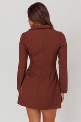 Austria Double Breasted Mini Dress Chocolate