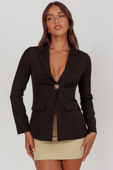 Lynsi Single Button Jacket Black