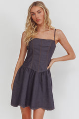 Jorena A-Line Mini Dress Graphite