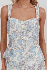 Morning Lights Button Up Top Paisley