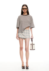 LIONESS Unchartered Skort Beige Plaid