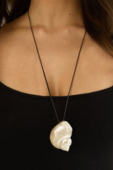 Krista Long Pendant Necklace Ivory Shell