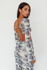 Blue Moons Strap Back Crop Top Indigo Denim