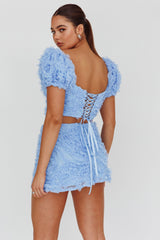 Cielito Embellished Crop Top Light Blue