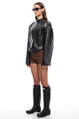 LIONESS Driftwood Bomber Jacket Onyx