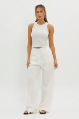 Brooks Crew Neck Ribbed Top Grey