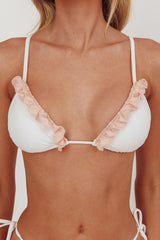 Anita Triangle String Tie Bikini Top Off White/Blush
