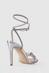 VERALi Ottawa Diamante High Heels Silver Metallic Smooth