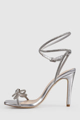 VERALi Ottawa Diamante High Heels Silver Metallic Smooth