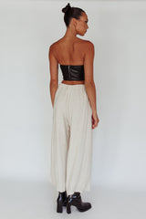 Backstage Pleated Wide Leg Pants Oat