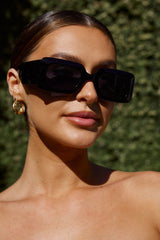 Hailey Rectangular Sunglasses Black