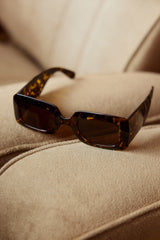 Hailey Rectangular Sunglasses Tortoiseshell Brown