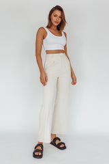 Back To Basics High Waist Pants Stone