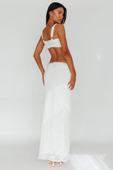 Bindi Puckered Midi Skirt White