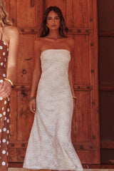 Artice Strapless Maxi Dress Lace Cream
