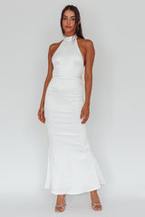 Fifth Avenue Bow Back Maxi Dress White