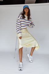 Boston Collared Knit Sweater Striped White