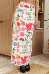 Chamberlain Scallop Trim Maxi Skirt Fruit
