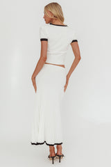 Yaeli Ribbed Knit Maxi Skirt White