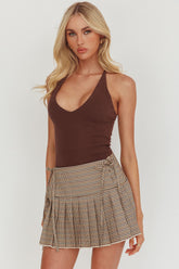 Text Me Pleat Skort Mini Skirt Check