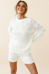 Colorado Cable Knit Sweater Cream
