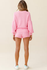 Cooper Drawstring Knit Shorts Hot Pink