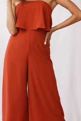 Monserrat Frill Bust Jumpsuit Umber