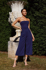 Chosen Strapless Wide Leg Jumpsuit Navy