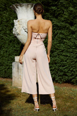 Chosen Strapless Wide Leg Jumpsuit Nude Pink