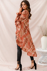 Elaine High Low Balloon Sleeve Top Rose