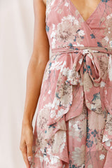 Constance Thin Strap Midi Jumpsuit Rose