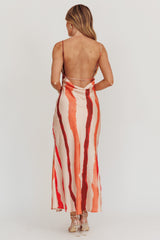 Blondine Cowl Bust Split Maxi Dress Peach