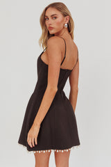 Besos Pearl Hem Mini Dress Black
