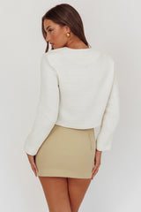 Beverly Hills Cropped Jacket Tweed White