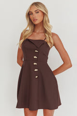 Captivated Button Feature Mini Dress Coco
