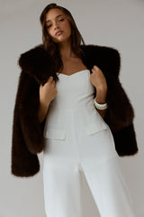 Atheena Faux Pocket Jumpsuit White