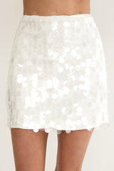 Il Mare Sequin Mini Skirt White