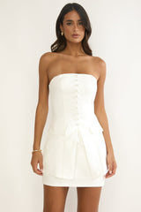 Ilara Strapless Longline Top White